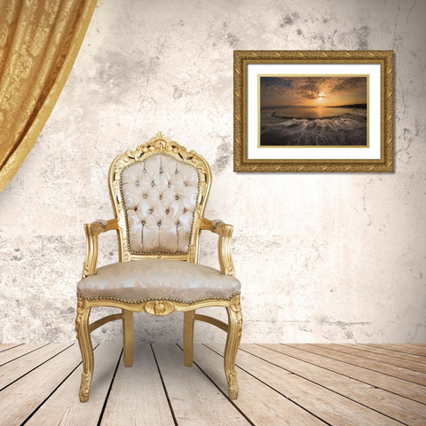 Structure Of Salt Gold Ornate Wood Framed Art Print with Double Matting by Telhami, Isam