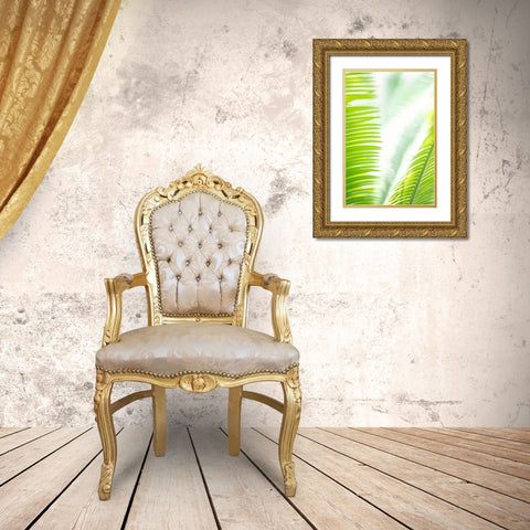 Light Palm tree leaves_1 Gold Ornate Wood Framed Art Print with Double Matting by 1x Studio III