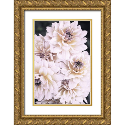 Pinkish Flowers Gold Ornate Wood Framed Art Print with Double Matting by 1x Studio III