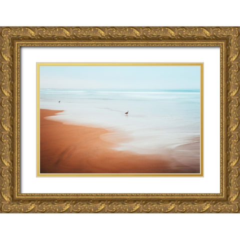 The Beach Gold Ornate Wood Framed Art Print with Double Matting by Lichtbildidealisten
