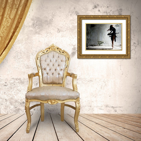 Freedom Gold Ornate Wood Framed Art Print with Double Matting by Olla, Mila