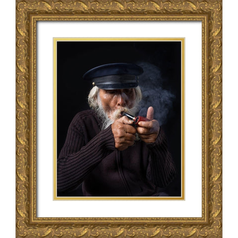 Old Sailorman Gold Ornate Wood Framed Art Print with Double Matting by Suhardjo, Lisdiyanto