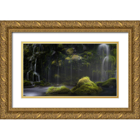 Silence Gold Ornate Wood Framed Art Print with Double Matting by KENjiro.S