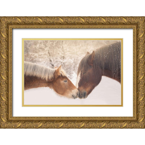 Meeting In The Frozen Valley Gold Ornate Wood Framed Art Print with Double Matting by Reale, Ludovico