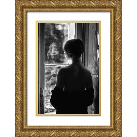 Devil In You Gold Ornate Wood Framed Art Print with Double Matting by Kapsha, Eduards