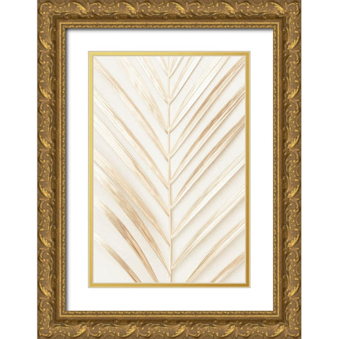 Golden Palm Leaf Gold Ornate Wood Framed Art Print with Double Matting by 1x Studio III