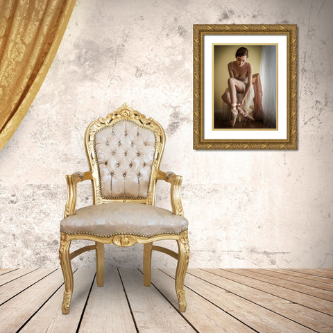 Getting Ready Gold Ornate Wood Framed Art Print with Double Matting by De Meyer, Franky
