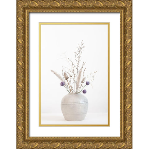 Fower Pot Gold Ornate Wood Framed Art Print with Double Matting by 1x Studio III