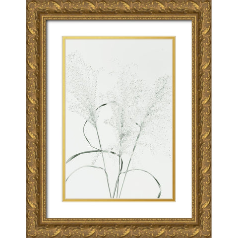 Dried Grass_green Gold Ornate Wood Framed Art Print with Double Matting by 1x Studio III