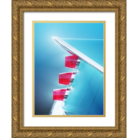 Us Classic Car 1959 Adventurer Tail Fin Abstract Gold Ornate Wood Framed Art Print with Double Matting by Gube, Beate