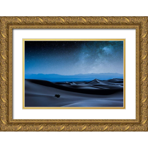 Desert Galaxy Gold Ornate Wood Framed Art Print with Double Matting by Fotouhi, Mohammad
