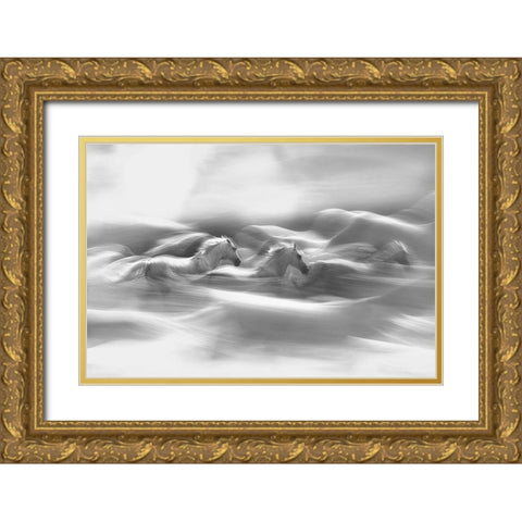Morning Dream Gold Ornate Wood Framed Art Print with Double Matting by Malovrh, Milan