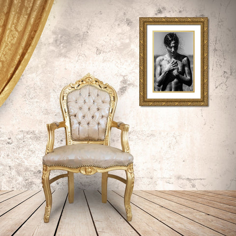 Untitled Gold Ornate Wood Framed Art Print with Double Matting by Bousca, Bogdan