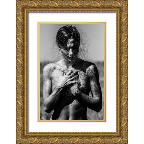 Untitled Gold Ornate Wood Framed Art Print with Double Matting by Bousca, Bogdan