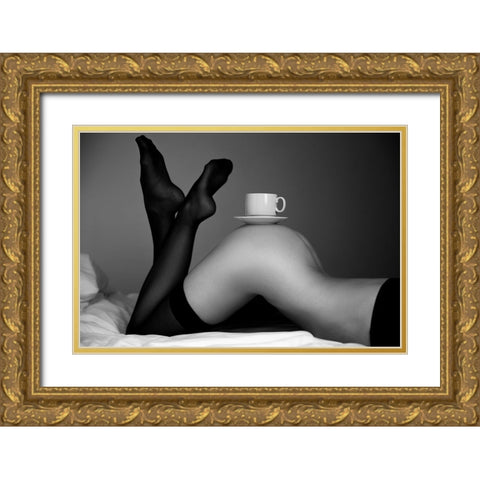Cup Gold Ornate Wood Framed Art Print with Double Matting by Markachev, Leonid