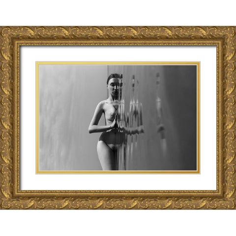 Meditation Gold Ornate Wood Framed Art Print with Double Matting by Faletkin, Mikhail