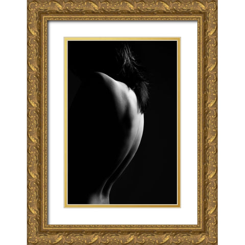 Back Gold Ornate Wood Framed Art Print with Double Matting by Kondo, Masami