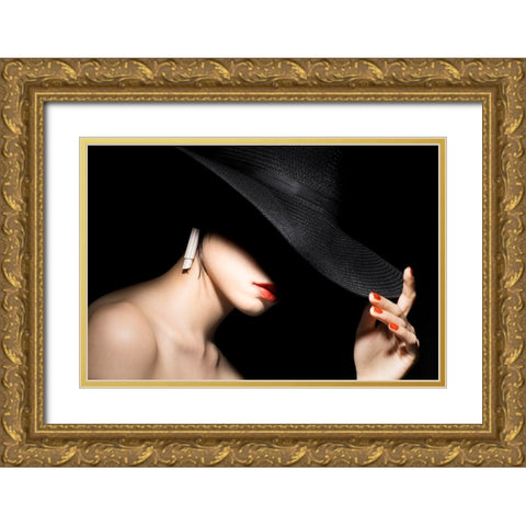 Shadow Gold Ornate Wood Framed Art Print with Double Matting by Washimi, Masatoshi