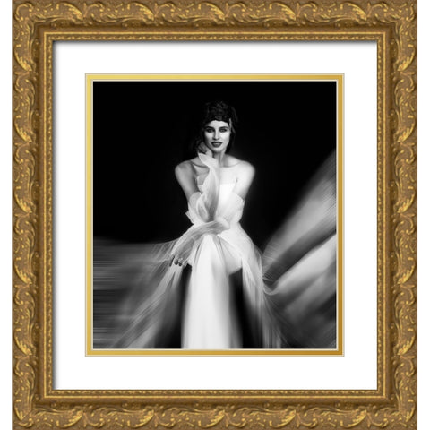 The Wait Gold Ornate Wood Framed Art Print with Double Matting by Punyet Miro, Carles