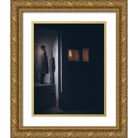 Untitled Gold Ornate Wood Framed Art Print with Double Matting by Jovanovic, Koki