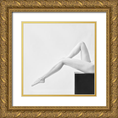 Lines Gold Ornate Wood Framed Art Print with Double Matting by Belokonov, Boris