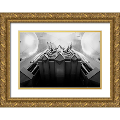 The Hallgrimskirkja Organ Gold Ornate Wood Framed Art Print with Double Matting by Allen, Elizabeth