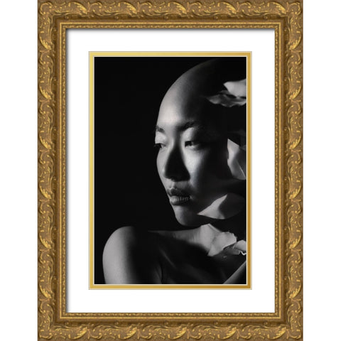 Sensuality Gold Ornate Wood Framed Art Print with Double Matting by Levy, Sharon