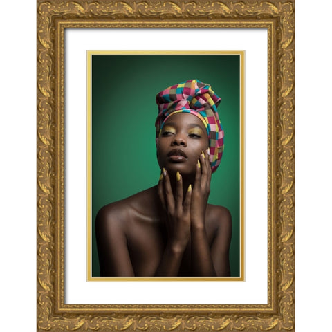 Alicia Gold Ornate Wood Framed Art Print with Double Matting by Kurz, Christian