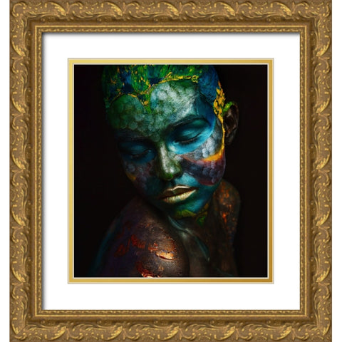 Fish Gold Ornate Wood Framed Art Print with Double Matting by Kovalev, Ivan