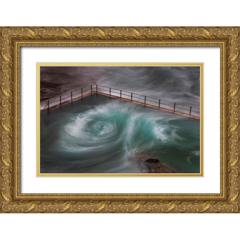 Curlie Gold Ornate Wood Framed Art Print with Double Matting by Steggles, Rosie
