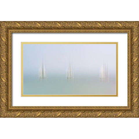 Serenity Gold Ornate Wood Framed Art Print with Double Matting by van Son, Greetje