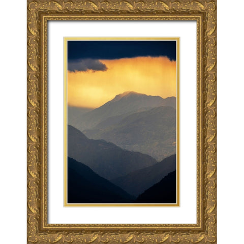The layers of the Mountain. Gold Ornate Wood Framed Art Print with Double Matting by Arifuzzaman, Md.