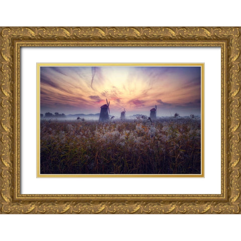 Morning Of Sorae Gold Ornate Wood Framed Art Print with Double Matting by Seo, Tiger