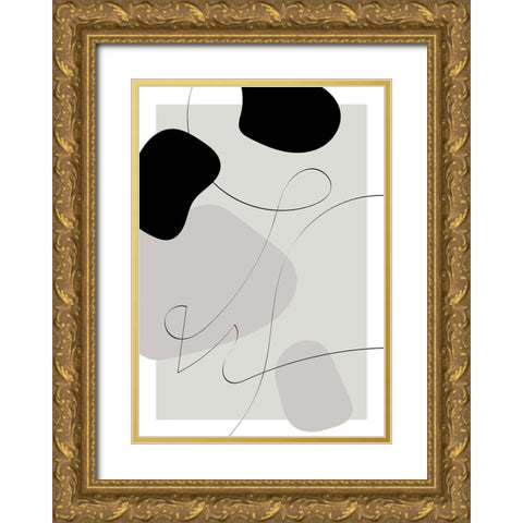 Shapes Autograph Gold Ornate Wood Framed Art Print with Double Matting by 1x Studio II