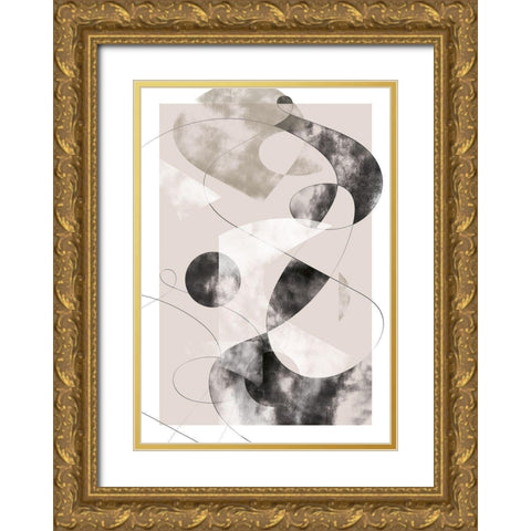 Shapes Shatters Gold Ornate Wood Framed Art Print with Double Matting by 1x Studio II