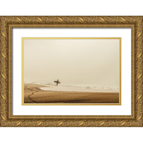 Surfer Gold Ornate Wood Framed Art Print with Double Matting by Reichelt, Dieter