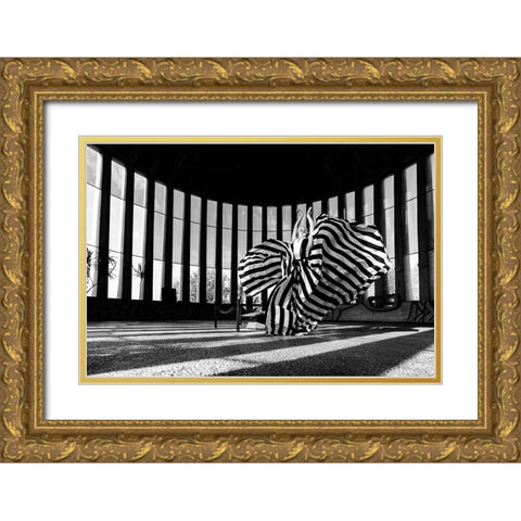 Untitled Gold Ornate Wood Framed Art Print with Double Matting by Lev Ari, Shay