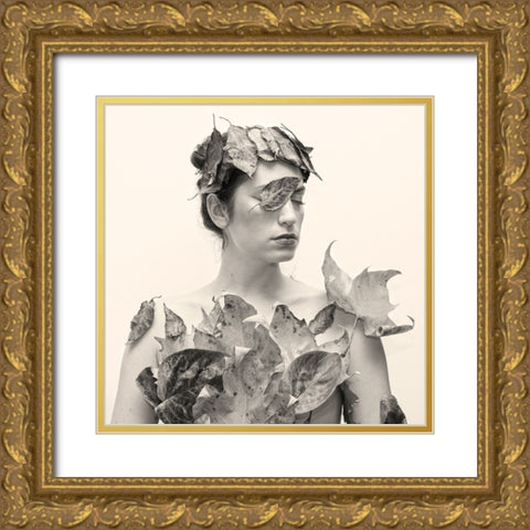 Autoportrait Leaves Gold Ornate Wood Framed Art Print with Double Matting by Fischer, Caroline