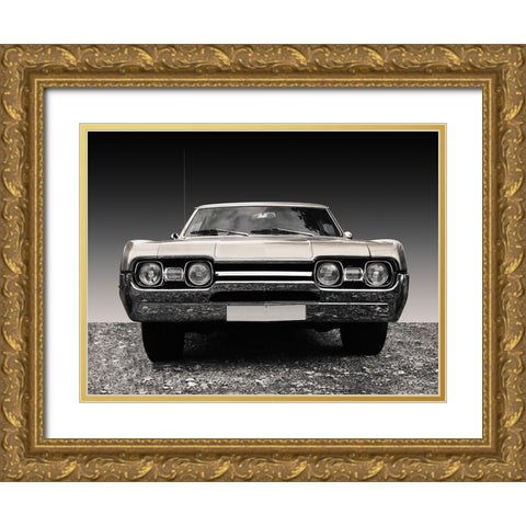 Us Classic Car 1967 Cutlass Supreme Sports Coupe Gold Ornate Wood Framed Art Print with Double Matting by Gube, Beate