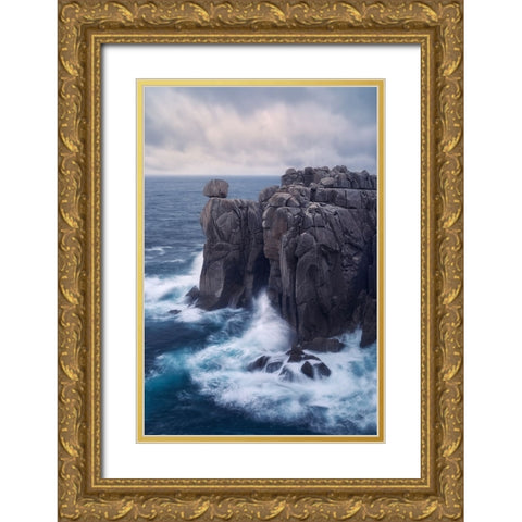 Folds A Creases Gold Ornate Wood Framed Art Print with Double Matting by Lost in Woodlands