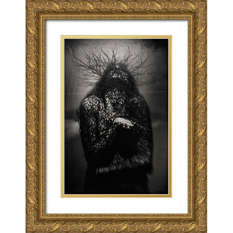 Untitled Gold Ornate Wood Framed Art Print with Double Matting by Bousca, Bogdan