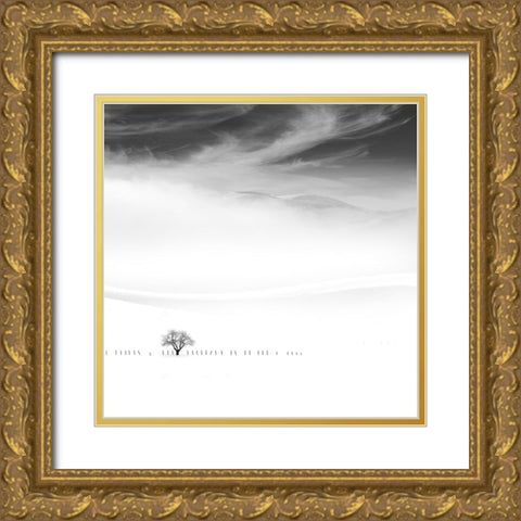 Poems of silence Gold Ornate Wood Framed Art Print with Double Matting by Nodeh, Mostafa