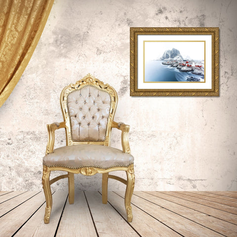 Hamnacy At Winter Gold Ornate Wood Framed Art Print with Double Matting by Bohnenkamp, Timo