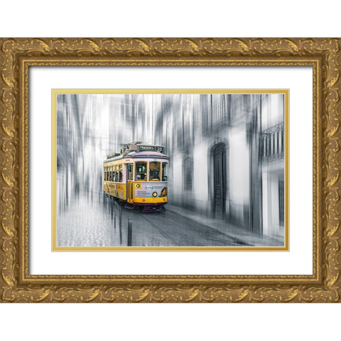Lisboa Gold Ornate Wood Framed Art Print with Double Matting by Reichelt, Dieter