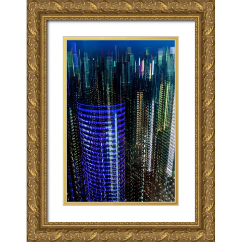 tokyo layers Gold Ornate Wood Framed Art Print with Double Matting by Makoto, Sasaki