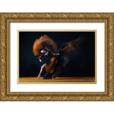 The Color Of My Music Gold Ornate Wood Framed Art Print with Double Matting by Suhardjo, Lisdiyanto