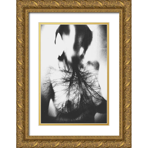 Untitled Gold Ornate Wood Framed Art Print with Double Matting by Bousca, Bogdan