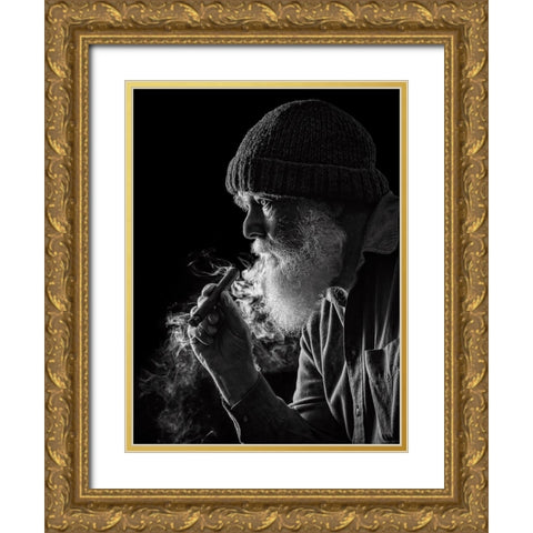 Taking a Moment Gold Ornate Wood Framed Art Print with Double Matting by Ross, Corine