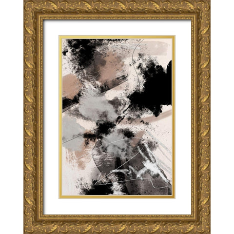 Splash Storm Gold Ornate Wood Framed Art Print with Double Matting by 1x Studio II