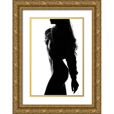 Silhouette Gold Ornate Wood Framed Art Print with Double Matting by Markachev, Leonid